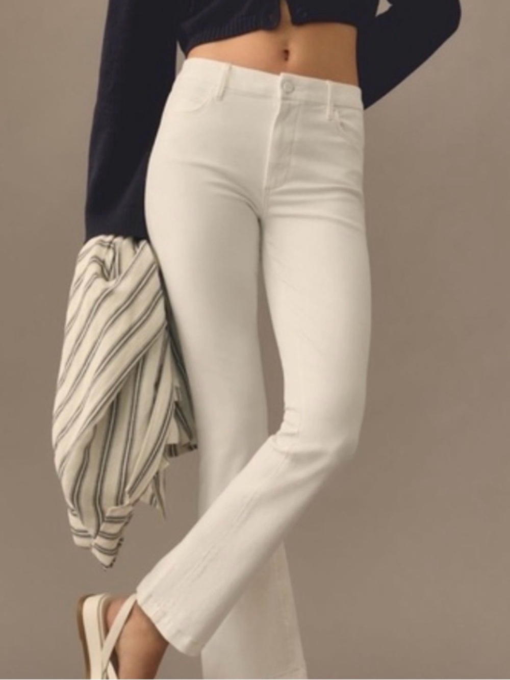 PAIGE White ‘Colette Crop Flare’ Jeans